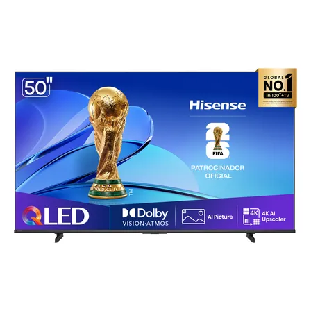 Hisense Smart Tv 4k 50  Polegadas 50q6qv Qled Com Dolby Vision, Hdr10+, HLG, Filmmaker Mode, Dolby Gaming, Dolby Atmos, Compatibilidade Alexa E Google