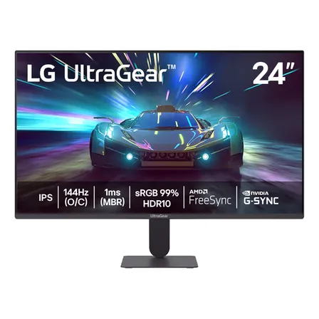Monitor LG Ultragear 24g411a-b 24 ,fhd, 144hz, 1ms (mbr), Nvidia G-sync, Amd Freesync, Hdr10 Preto