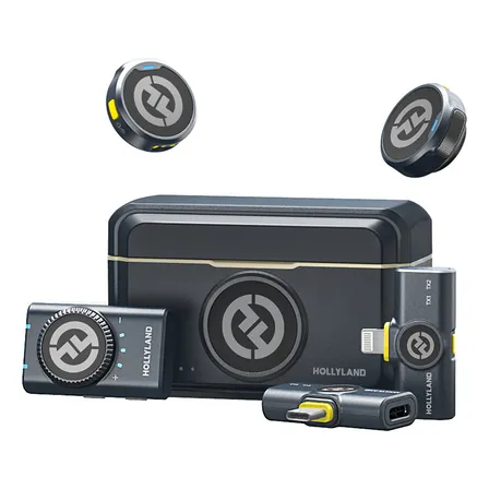 Microfone Hollyland Lark M2 Duo Combo Duplo Para 2 Pessoas Usb-c, Lightning E Camera Preto