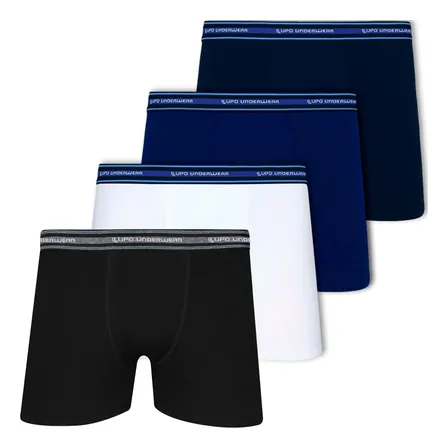 Kit 4 Cuecas Boxer Lupo Algodão Confortável Box Original